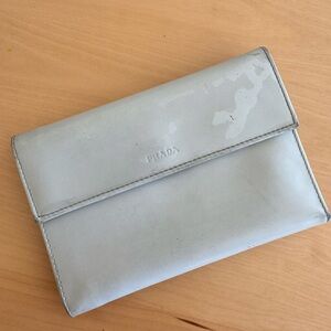 Prada Soft Gray Leather Wallet